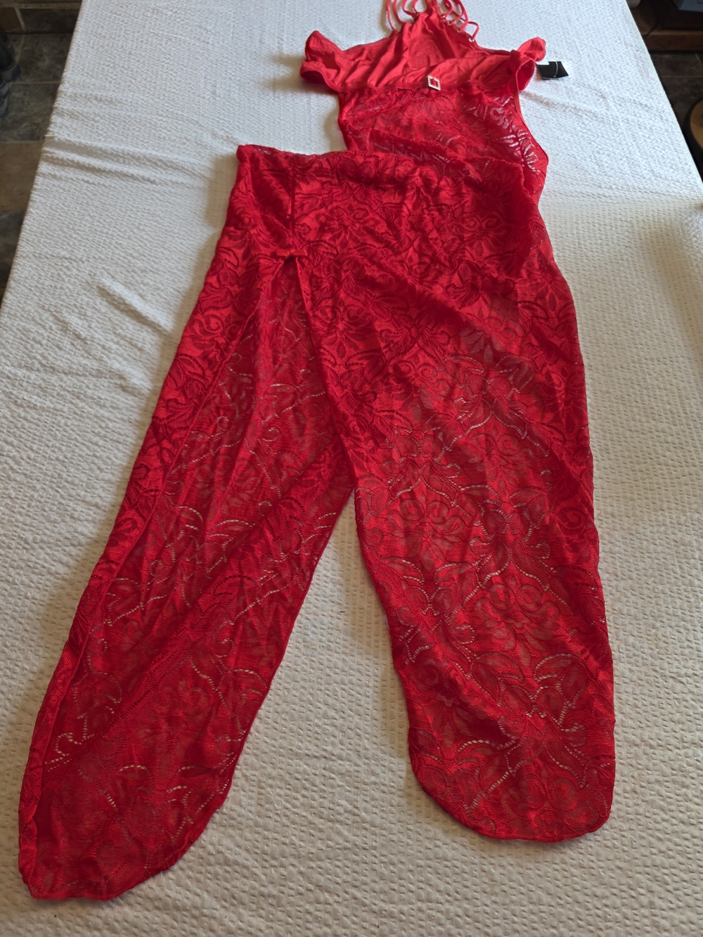 Red Backless Women’s Evening Dress One Size Queen Plus